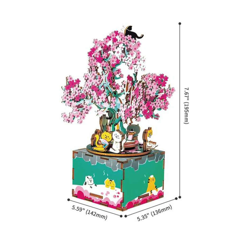 Robotime Rolife Cherry Blossom Tree Music Box Puzzle | KidsToyLover - Image 5