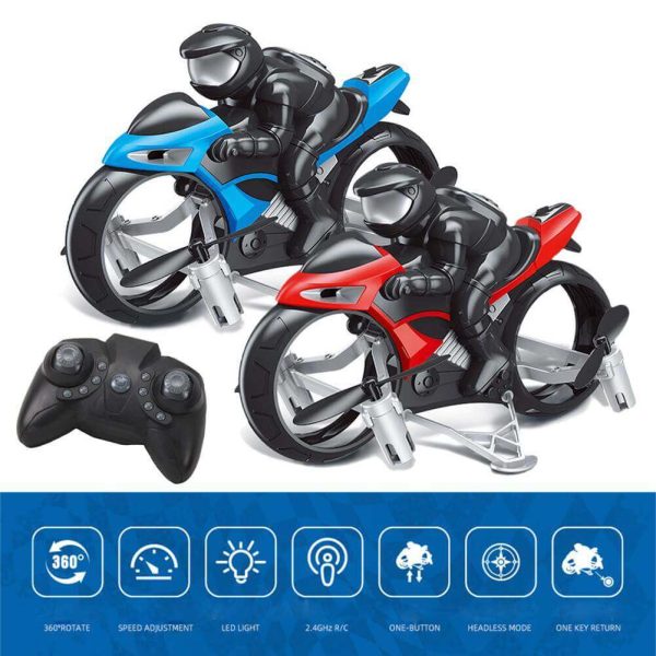 2.4GHz RC Motorcycle 2 In 1 Land Air Flying Motos Drone Toys With 360 Degree Rotation Drift Electric Motorcycle For Children - Image 7