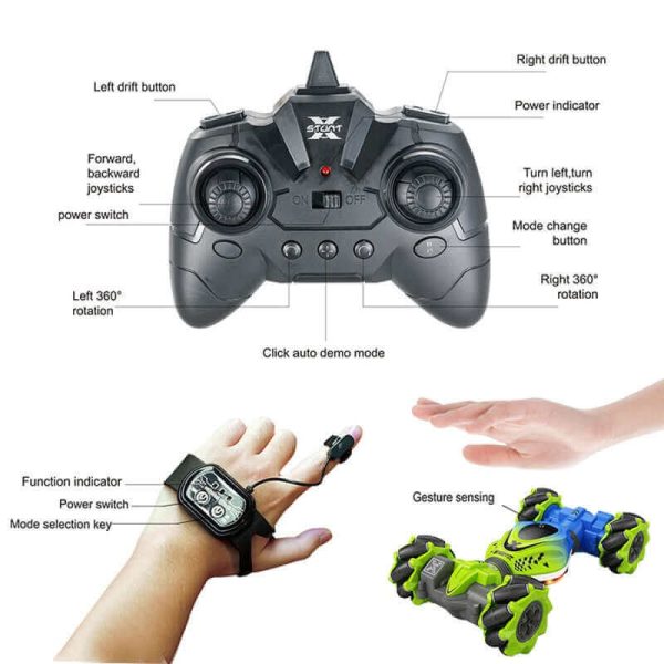2024 New 4WD RC Stunt Car - Watch Gesture Control, 360° Rotation - Kids Toy Gift - Image 7