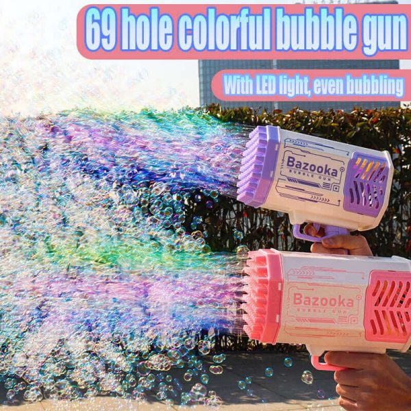 69-Hole Bubble Gun Rocket - Automatic Blower with Lights for Kids | Perfect Gift - Image 2