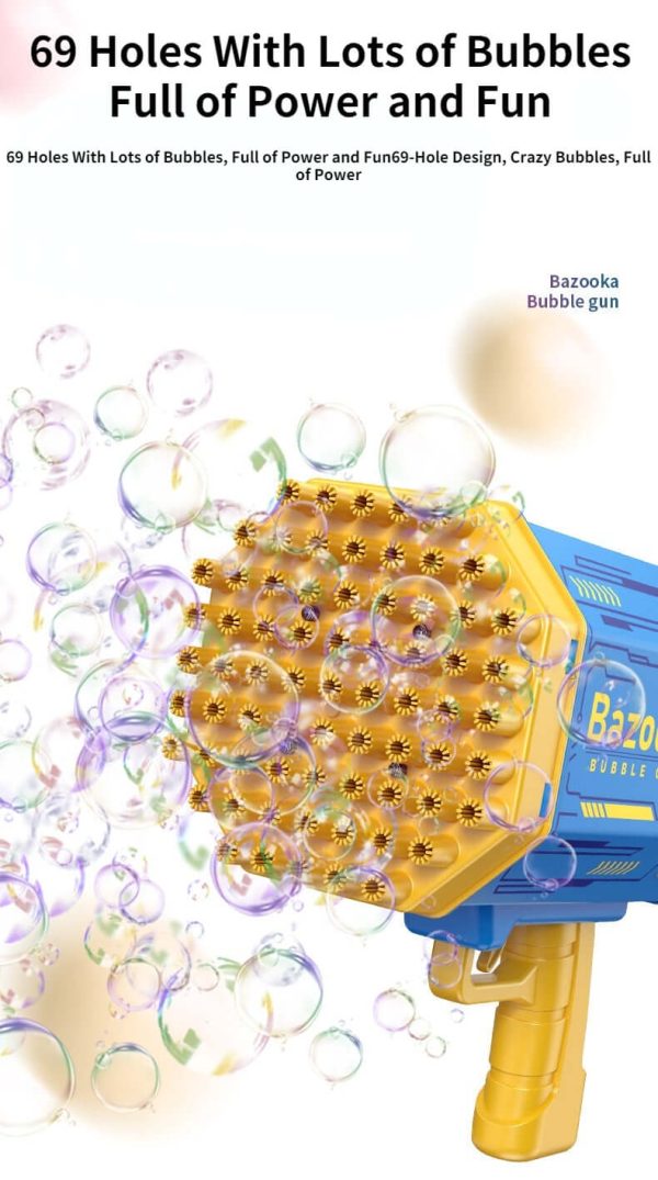 69-Hole Bubble Gun Rocket - Automatic Blower with Lights for Kids | Perfect Gift - Image 12