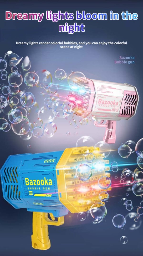 69-Hole Bubble Gun Rocket - Automatic Blower with Lights for Kids | Perfect Gift - Image 13