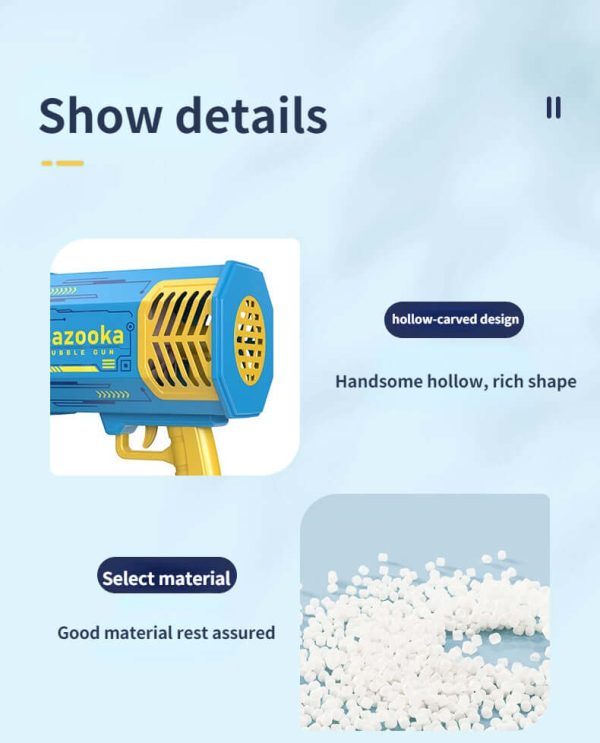 69-Hole Bubble Gun Rocket - Automatic Blower with Lights for Kids | Perfect Gift - Image 18
