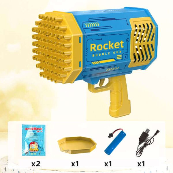 69-Hole Bubble Gun Rocket - Automatic Blower with Lights for Kids | Perfect Gift - Image 3