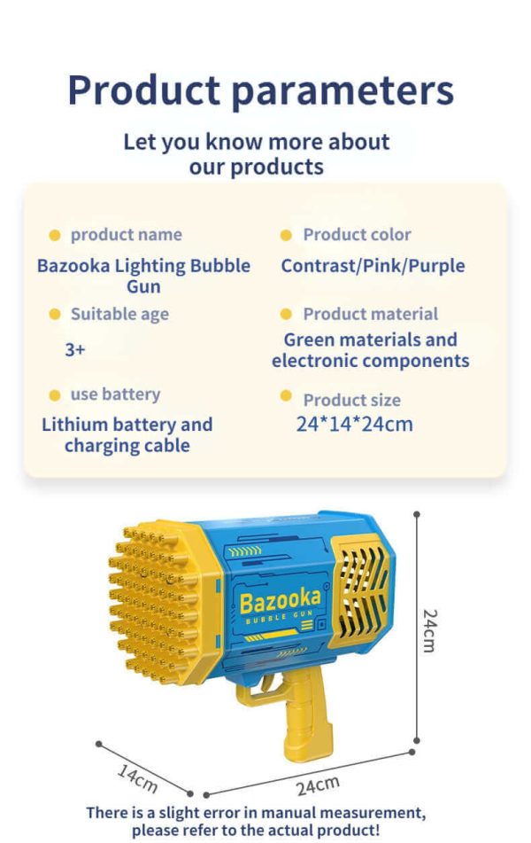 69-Hole Bubble Gun Rocket - Automatic Blower with Lights for Kids | Perfect Gift - Image 21