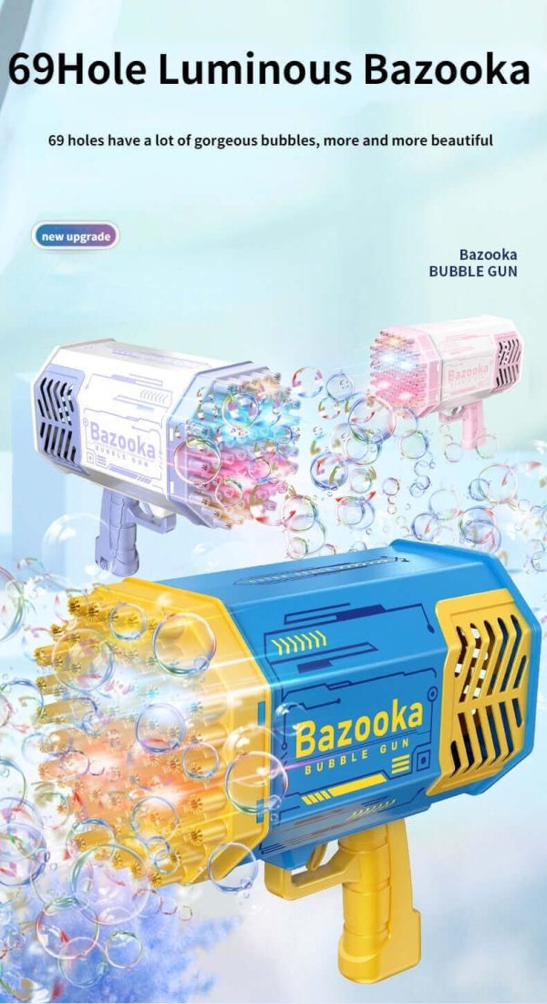 69-Hole Bubble Gun Rocket - Automatic Blower with Lights for Kids | Perfect Gift - Image 9