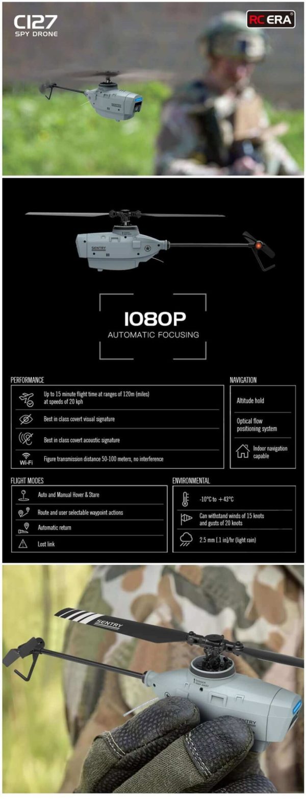 C127 Single Blade Helicopter Drone - 6-Axis Gyro, WiFi FPV, Nano HD Camera Toy - Image 9