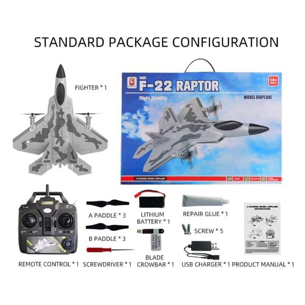 Fixed Wing 2.4G 4 Channel Kid Boy Gift BM16 for F22 Raptor RC Glider Plane Toy EPP Foam Remote Control Airplane - Image 2
