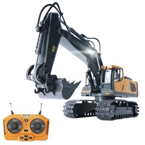 RC Excavator Bulldozer - 1:20 11CH Construction Truck with Lights & Music