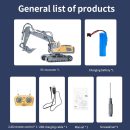 RC Excavator Bulldozer - 1:20 11CH Construction Truck with Lights & Music