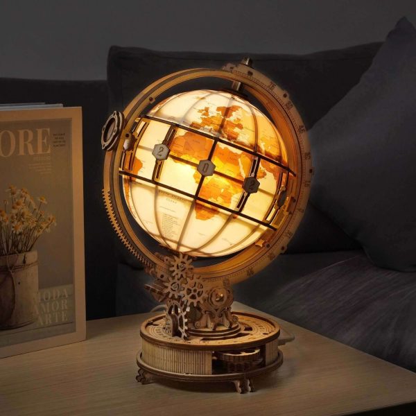 Robotime 180 PCS Luminous Globe - DIY Wooden Model Kit with LED Light - Image 2
