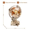 Robotime 180 PCS Luminous Globe - DIY Wooden Model Kit with LED Light