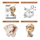 Robotime 180 PCS Luminous Globe - DIY Wooden Model Kit with LED Light