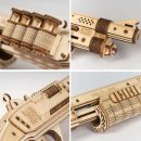 Robotime DIY Rubber Band Bullet Revolver: A Wooden Model Building Kit from Robotime - A Fun and Engaging Assembly Toy Gift for Children and Adults