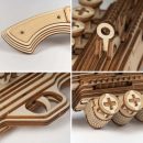 Robotime DIY Rubber Band Bullet Revolver: A Wooden Model Building Kit from Robotime - A Fun and Engaging Assembly Toy Gift for Children and Adults