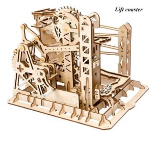 Robotime Rokr DIY Marble Run Set: 5 Varieties Wooden Model Building Block Kits - Perfect Assembly Toy Gift for Adults and Children