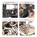 Robotime Rokr DIY Marble Run Set: 5 Varieties Wooden Model Building Block Kits - Perfect Assembly Toy Gift for Adults and Children