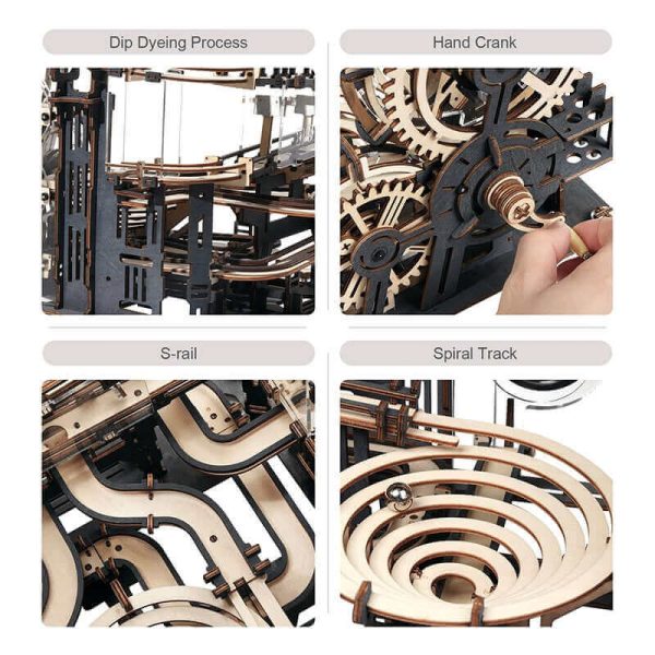 Robotime Rokr DIY Marble Run Set: 5 Varieties Wooden Model Building Block Kits - Perfect Assembly Toy Gift for Adults and Children - Image 6