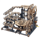 Robotime Rokr DIY Marble Run Set: 5 Varieties Wooden Model Building Block Kits - Perfect Assembly Toy Gift for Adults and Children