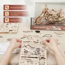 Robotime Rokr LK504 Cruiser Motorcycle DIY Assembly Toy: 420-Piece Wooden Model Building Kit - Ideal Gift for Adults and Children