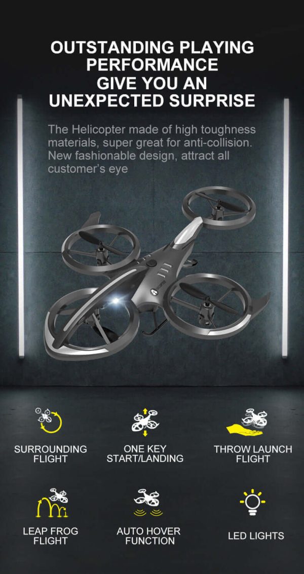 Stunt Remote Control Drone - Air Pressure Altitude Hold Mini Indoor Throw to Flight Leapfrog Quadcopter - Children RC Toy Airplane - Image 14