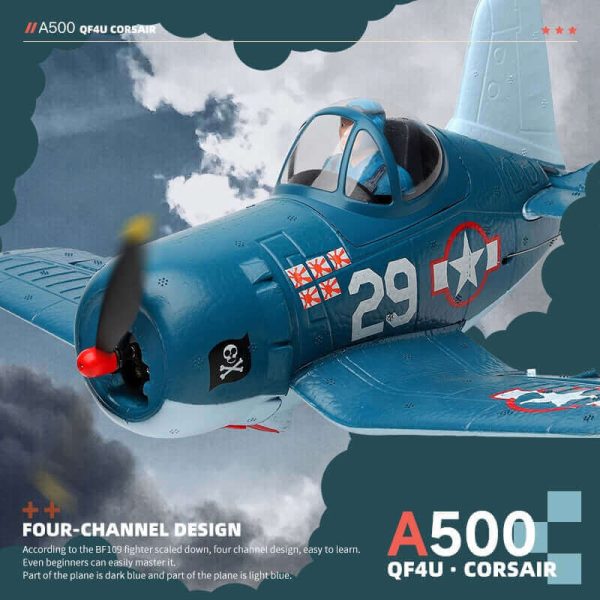WLtoys XK A500 QF4U Fighter RC Airplane - 4CH Remote Control Plane with 6G Mode - Image 11