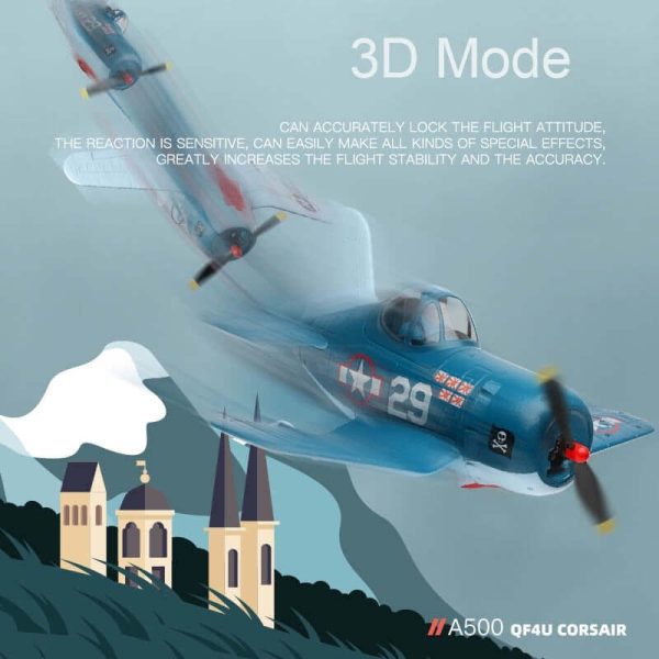 WLtoys XK A500 QF4U Fighter RC Airplane - 4CH Remote Control Plane with 6G Mode - Image 8