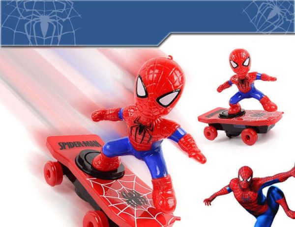 Spider-Man Stunt Scooter Toy - Electric Music, Flip Rotation, Skateboard for Kids - Image 5